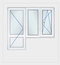 12) Балконный блок дверь повор. окно 2-х створ. одна створка п/о