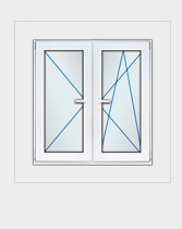 6) окно 2-х створчатое 1 створка п/о 2 створка пов