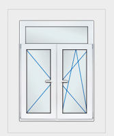 8) окно Т- образное 1 створка п/о 2 створка повор. верх глухарь